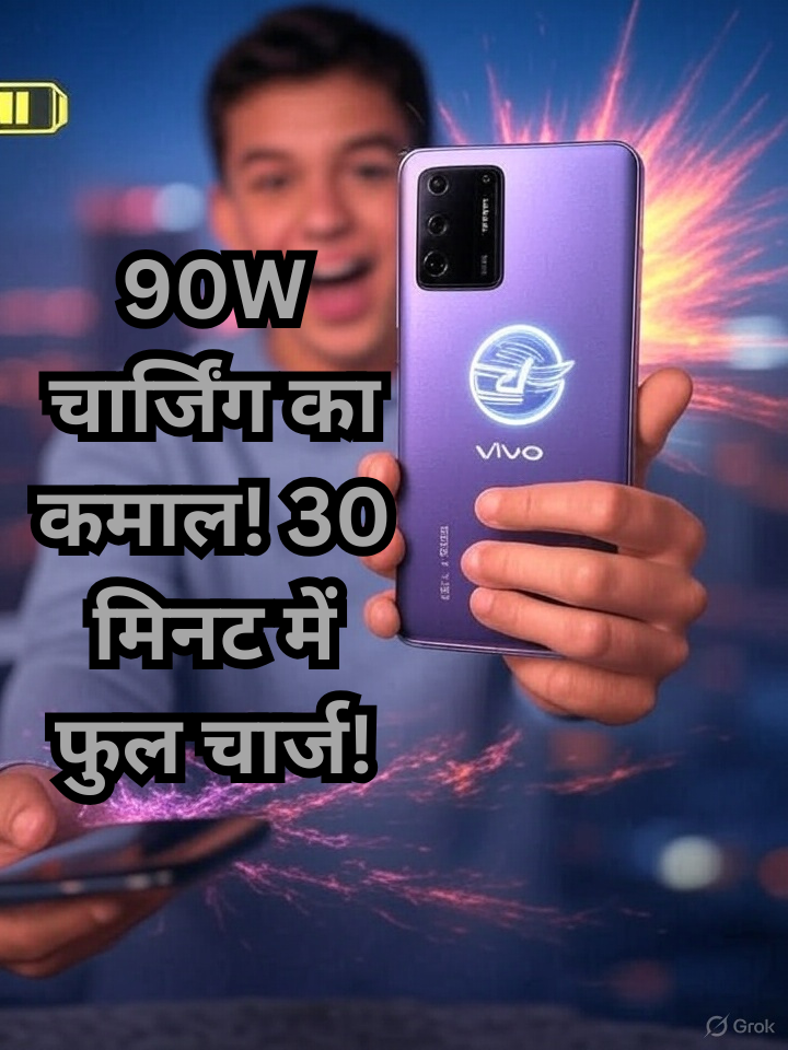 90W चार्जिंग का कमाल! 30 मिनट में फुल चार्ज!